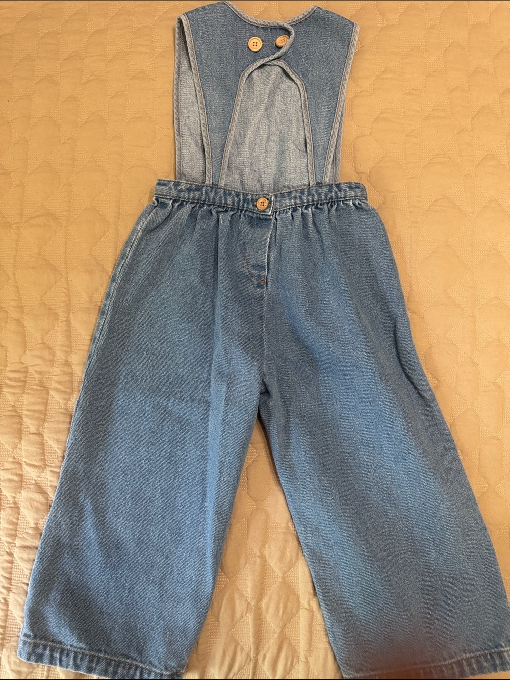 The Simple Folk Kids Light Blue Denim Pinafore Romper 100% Cotton - Picture 3 of 6